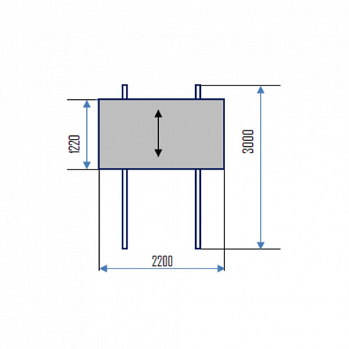 Колонная доска  (Для настенной ЖК-панели) Размер доски: 2300 х 1020 мм; Ширина системы 2500 мм